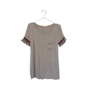 Twenty Second t shirt with ruffle striped sleeve size large